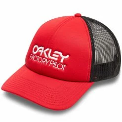 Casquettes OAKLEY FACTORY PILOT TRUCKER HAT RED LINE 21 Noir / Rouge