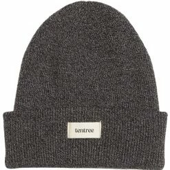 Bonnets Ski TENTREE COTTON PATCH BEANIE METEORITE BLACK MARLED 22 Gris