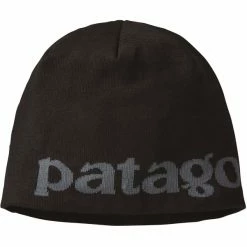 Bonnets Ski PATAGONIA BEANIE HAT LOGO BELWE BLACK 22 Noir