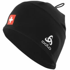 Bonnets Ski ODLO POLYKNIT FAN WARM ECO HAT SWISSSKI BLACK 23 Noir